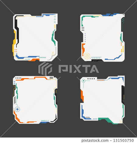 Futuristic interface ui elements. Futuristic HUD elements. Hud interface set. Vector illustration. Futuristic interface ui elements. Futuristic HUD elements. Hud interface set. Vector illustration. 131503750