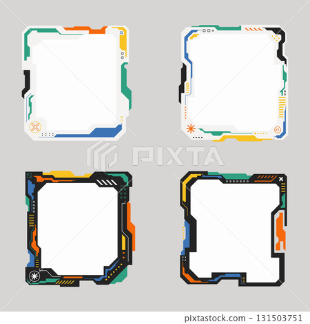 Futuristic interface ui elements. Futuristic HUD elements. Hud interface set. Vector illustration. Futuristic interface ui elements. Futuristic HUD elements. Hud interface set. Vector illustration. 131503751