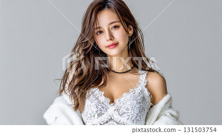 A portrait of a woman with a cute and mature atmosphere A portrait of a woman with a cute and mature atmosphere 131503754