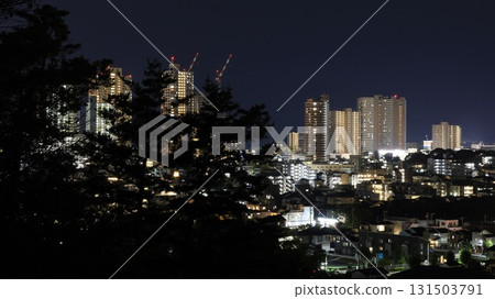 Night view from Mitsumeyama Park Observation Plaza, skyscrapers around Hashimoto Station on the JR Yokohama Line and Keio Electric Railway, etc. 131503791