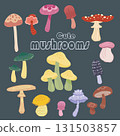 Various cute and interesting mushroom illustrations 131503857