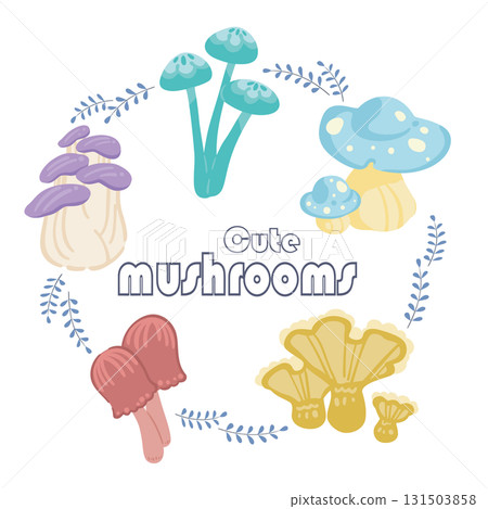 Cute and interesting mushroom pattern 131503858
