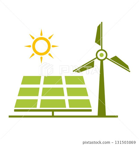 Solar energy panel logo 131503869