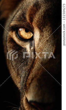 Intense golden eye of wild animal in dramatic close-up. Intense golden eye of wild animal in dramatic close-up. 131504273