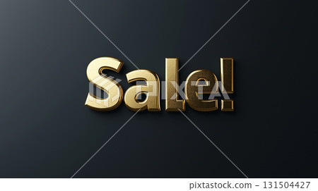 A bold, gold 3D "Sale" text on a black background, symbolizing luxury and exclusivity A bold, gold 3D "Sale" text on a black background, symbolizing luxury and exclusivity 131504427