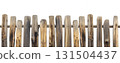 Old wooden fence isolated on a white background. 131504437