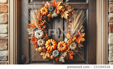 berries, pumpkins, autumn charm 131504526