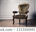 A retro and elegant chair is placed in the spotlight at heya. 131504945