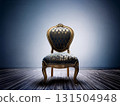 A retro and elegant chair is placed in the spotlight at heya. 131504948