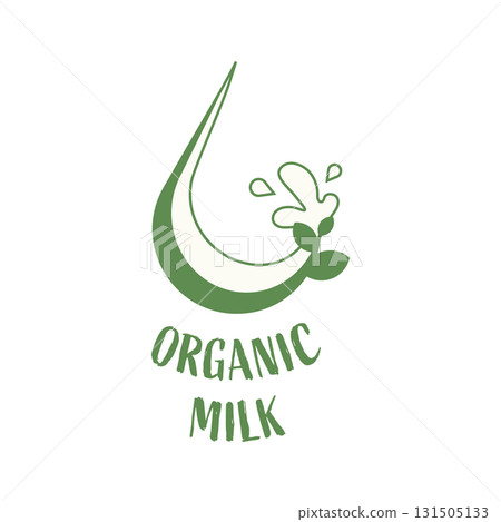 This design showcases a logo for organic milk, highlighting freshness and eco-friendly practices. It emphasizes environmental conservation efforts on a sustainable farm. This design showcases a logo for organic milk, highlighting freshness and eco-friendly practices. It emphasizes environmental conservation efforts on a sustainable farm. 131505133