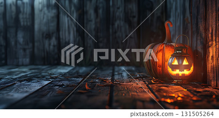 Single scary evil looking Halloween background, Happy Halloween - Ai Generated 131505264