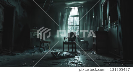 Horror and creepy classroom background, Happy Halloween - Ai Generated Horror and creepy classroom background, Happy Halloween - Ai Generated 131505457