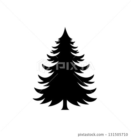 silhouette of pine tree stands against plain background, showcasing its symmetrical branches and pointed top. image captures essence of nature and simplicity silhouette of pine tree stands against plain background, showcasing its symmetrical branches and pointed top. image captures essence of nature and simplicity 131505710