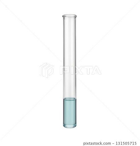 transparent glass test tube containing small amount of blue liquid stands upright against transparency background, symbolizing scientific experimentation transparent glass test tube containing small amount of blue liquid stands upright against transparency background, symbolizing scientific experimentation 131505715