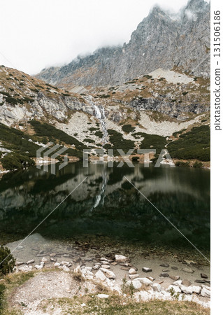Velicke Pleso Lake in the Tatra Mountains, Slovakia tranquil alpine landscape Velicke Pleso Lake in the Tatra Mountains, Slovakia tranquil alpine landscape 131506186