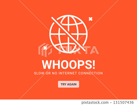 No Internet Connection Warning Screen Globe offline error alert. Disconnect network connection slow No Internet Connection Warning Screen Globe offline error alert. Disconnect network connection slow 131507436