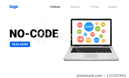 No code web platform low code cloud builder. Vector no code interface design web editor 131507442