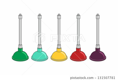 Colorful five pumps isolated on white background. Set or collection. 131507781