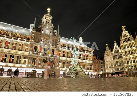 Belgium, Antwerp at night, City Hall and Square Belgium, Antwerp at night, City Hall and Square 131507823