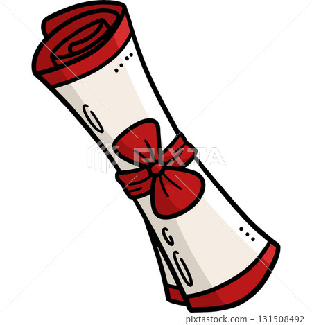 Graduation Diploma Cartoon Colored Clipart  131508492