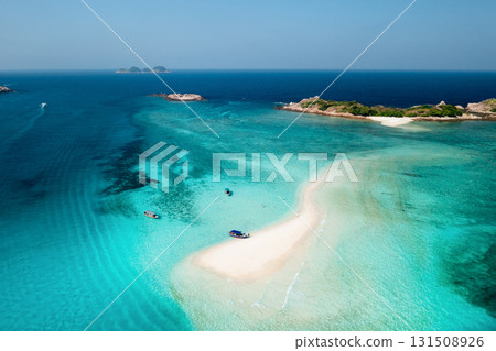 Top view of the sand spit near the island of Redang Terengganu. Malaysia Top view of the sand spit near the island of Redang Terengganu. Malaysia 131508926