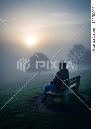 A Lonely Man on a Foggy Morning 131509014