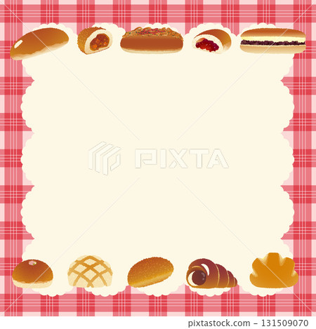 麵包架_懷舊麵包系列_格子桌布和午餐墊_方形紅粉色 131509070