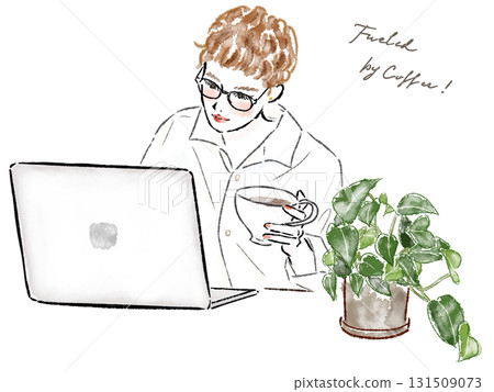 Woman working on a laptop 131509073