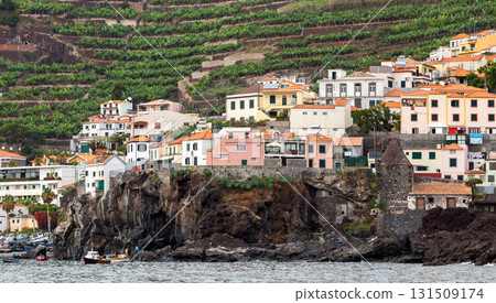 Porto de Camara de Lobos, Madeira, Portugal. Colorful coastal village Porto de Camara de Lobos, Madeira, Portugal. Colorful coastal village 131509174