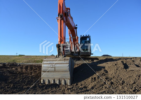 Construction machine at civil engineering construction site Construction machine at civil engineering construction site 131510027
