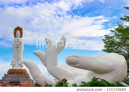 The Guanyin statue on Hainan Island, China. A majestic Buddhist monument by the sea 131510069