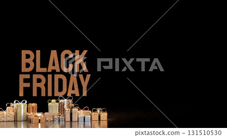 The Black Friday and Gift box  for Shopping concept 3d Rendering. 131510530