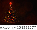 Colorful Christmas tree sparkles with stars against a dark background during the holiday season 131511277
