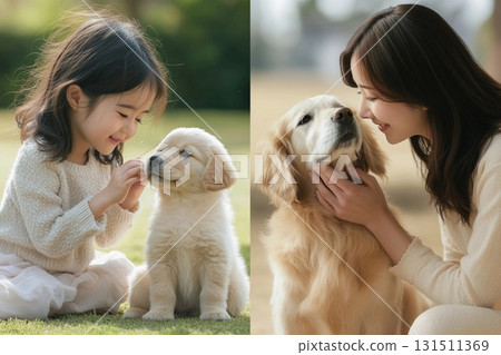 A tender moment watching a girl and her golden retriever grow A tender moment watching a girl and her golden retriever grow 131511369
