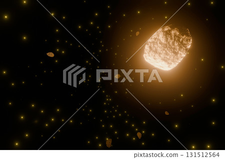 Meteorite floating in space 131512564