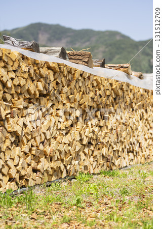 Stacked firewood 131512709