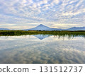 Cloudy sky and Mt. Fuji seen from the Fuji River 131512737