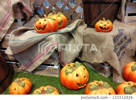 Landscape with Halloween pumpkins 131512826