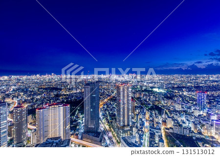 【夜景百選】從東京陽光60展望台眺望池袋夜景（新宿方向） 131513012