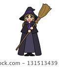 Halloween / Wizard girl wearing a classic purple witch costume [with main lines] 131513439
