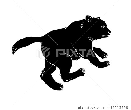 Black and white illustration of the bear of Ursa Major (with white border) 131513598
