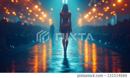 Female model appearing in a fashion show Female model appearing in a fashion show 131514089