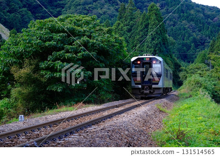 穿越山脈的柴油火車 131514565