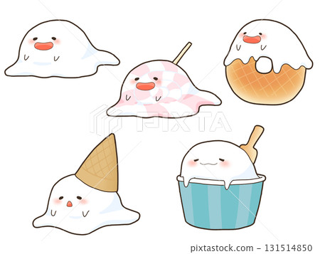Halloween illustration: Melting ghosts Halloween illustration: Melting ghosts 131514850