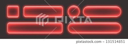 Glossy neon buttons, transparent banners made from glass. Glossy neon buttons, transparent banners made from glass. 131514851