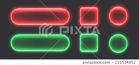 Glossy neon buttons, transparent banners made from glass. Glossy neon buttons, transparent banners made from glass. 131514852