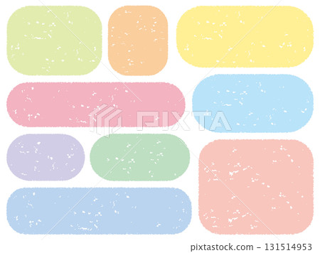 Crayon-style rounded square frame set / pastel colors Crayon-style rounded square frame set / pastel colors 131514953