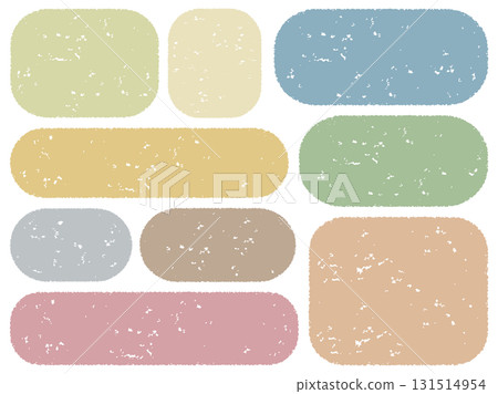 Crayon-style rounded square frame set in muted colors 131514954