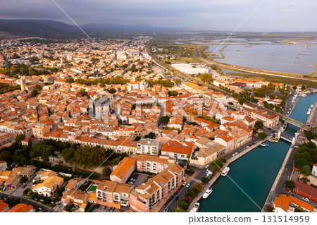 Bird's eye view of Frontignan, south France 131514959