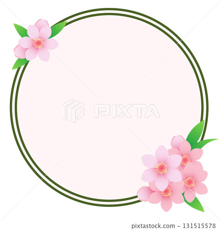 用美麗的漸層花朵鑲邊的框架的插圖素材 131515578